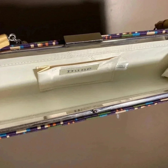 Dune vintage bamboo  strap striped bag - Picture 2 of 4